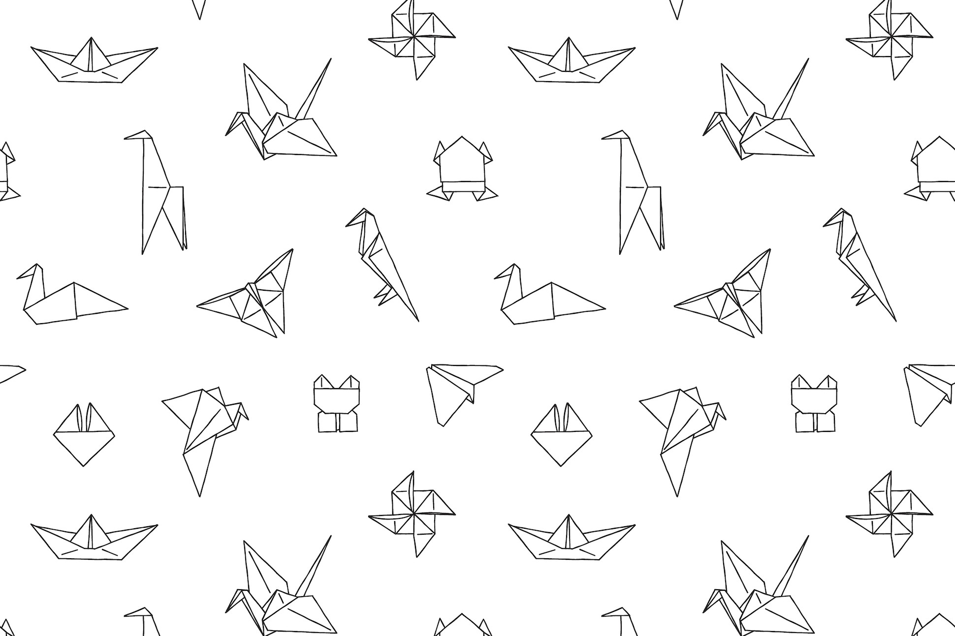 Illustration of origami patterns