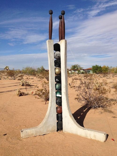 Noah Purifoy, Bowling Ball Tower. Courtesy of Noah Purifoy Foundation ©2018.