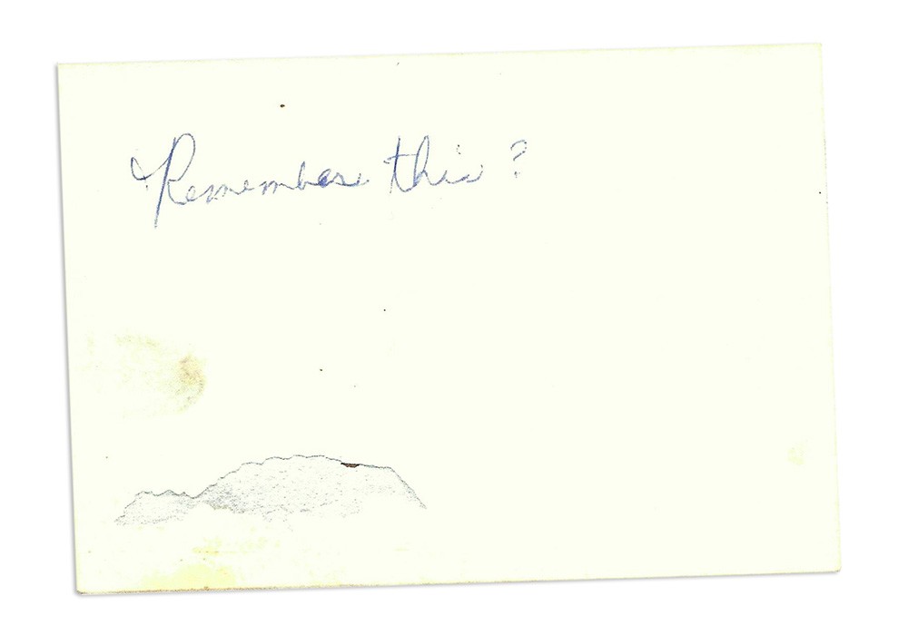 A scanned paper with handwritten words "Remember this?"