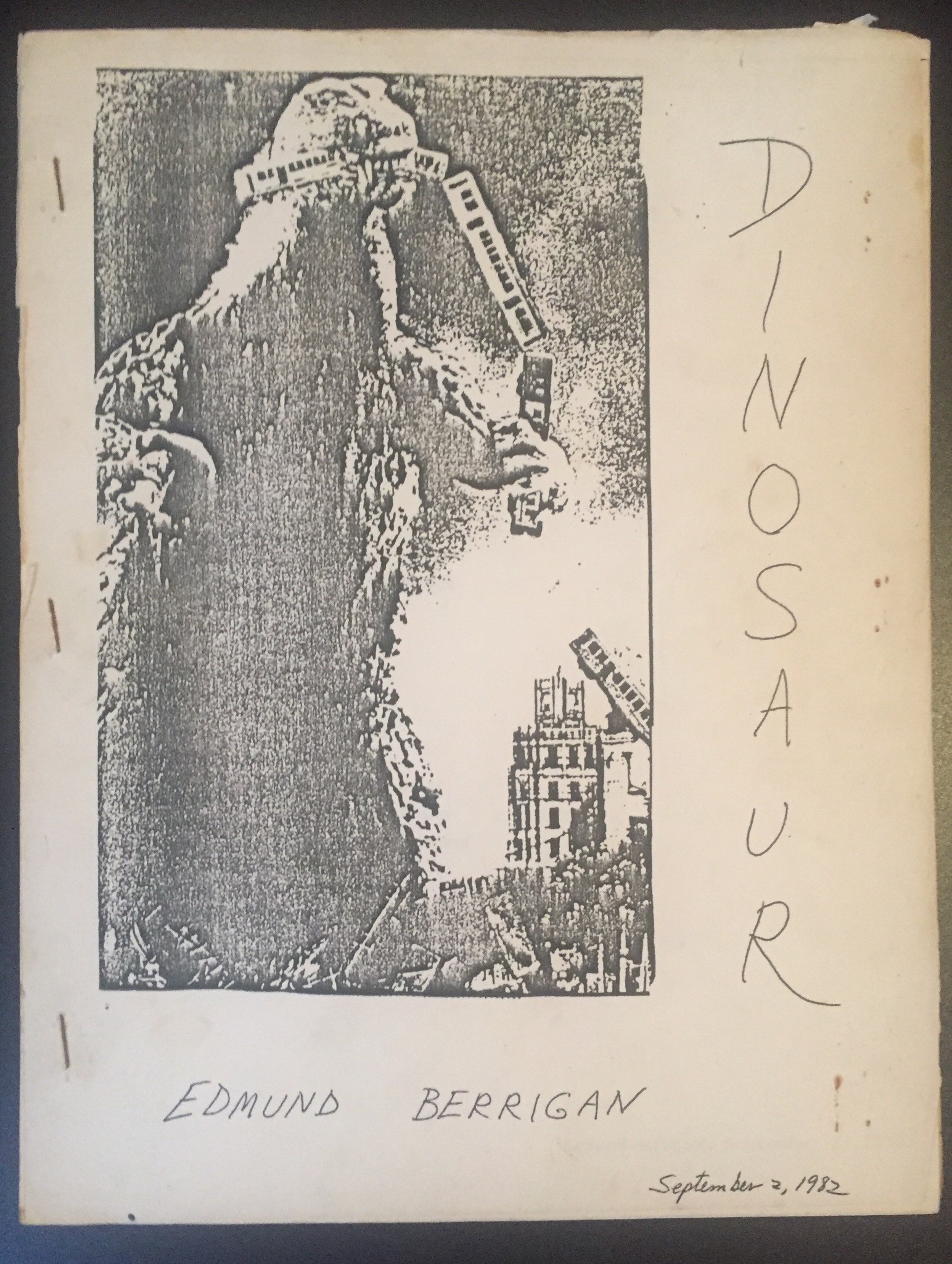 Edmund Berrigan, Dinosaur, cover