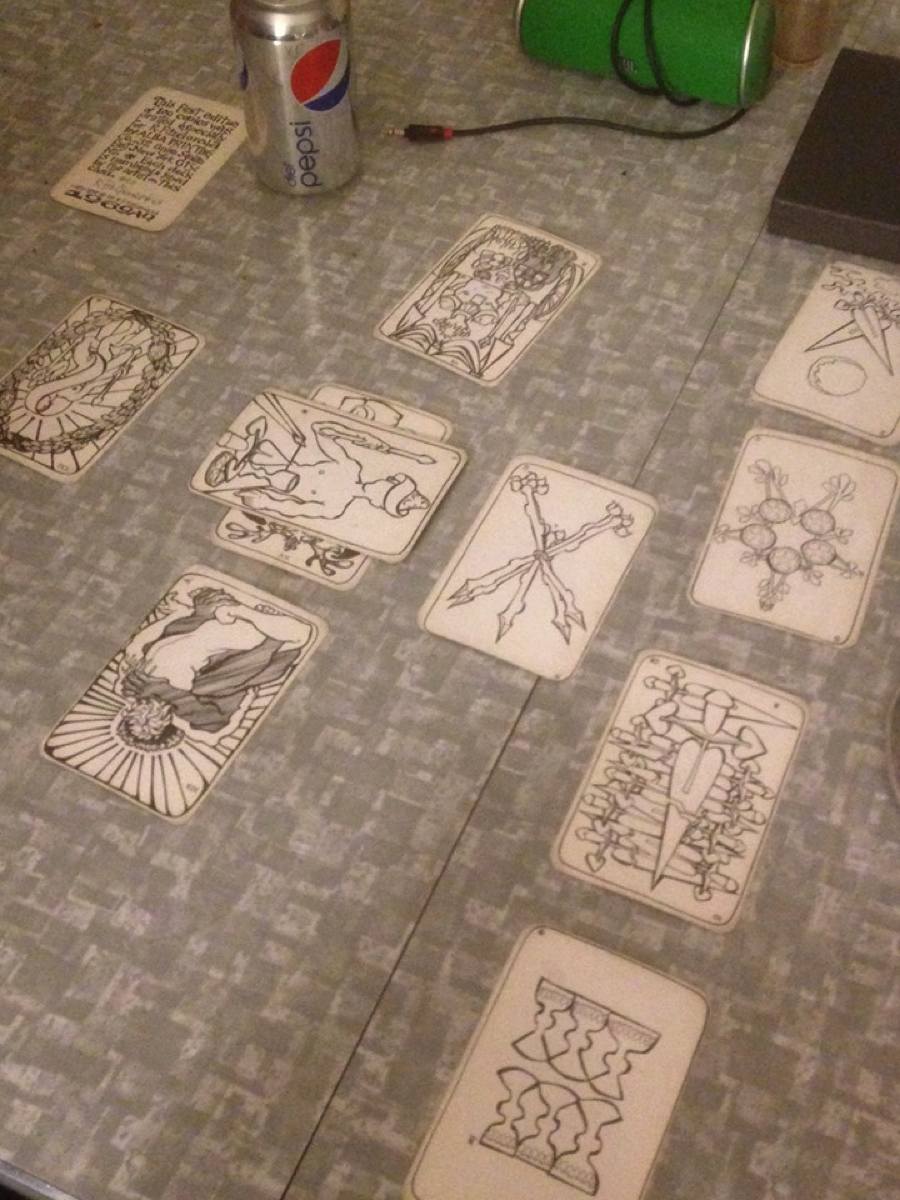 Tarot cards on table