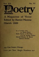 March 1920 Poetry Magazine cover