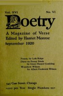 September 1920 Poetry Magazine cover
