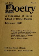 February 1922 Poetry Magazine cover