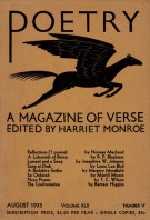 August 1933 Poetry Magazine cover