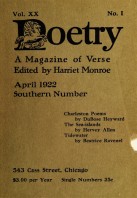 April 1922 Poetry Magazine cover