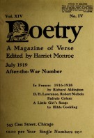 July 1919 Poetry Magazine cover