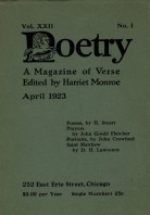 April 1923 Poetry Magazine cover