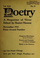 November 1918 Poetry Magazine cover