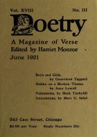 June 1921 Poetry Magazine cover