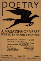 October 1933 Poetry Magazine cover