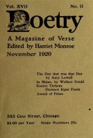 November 1920 Poetry Magazine cover