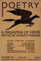 November 1933 Poetry Magazine cover
