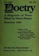 December 1922 Poetry Magazine cover