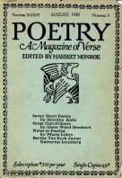 August 1930 Poetry Magazine cover