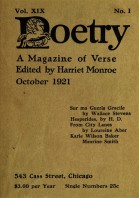 October 1921 Poetry Magazine cover