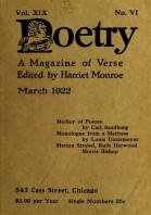 March 1922 Poetry Magazine cover