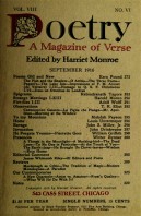 September 1916 Poetry Magazine cover