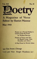 May 1918 Poetry Magazine cover