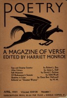 April 1931 Poetry Magazine cover