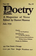 July 1918 Poetry Magazine cover