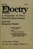 April 1918 Poetry Magazine cover