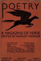 August 1934 Poetry Magazine cover