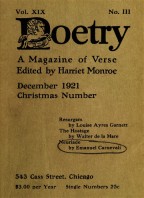 December 1921 Poetry Magazine cover