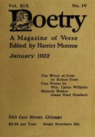 January 1922 Poetry Magazine cover