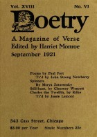 September 1921 Poetry Magazine cover