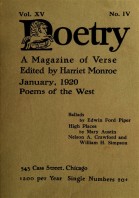 January 1920 Poetry Magazine cover
