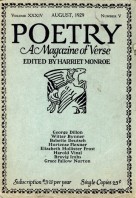 August 1929 Poetry Magazine cover