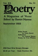 September 1922 Poetry Magazine cover