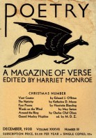 December 1930 Poetry Magazine cover