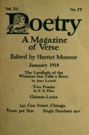 January 1918 Poetry Magazine cover