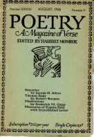 August 1926 Poetry Magazine cover