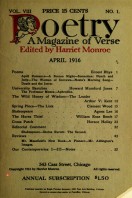 April 1916 Poetry Magazine cover