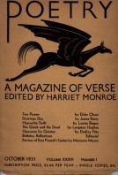 October 1931 Poetry Magazine cover