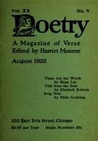 August 1922 Poetry Magazine cover
