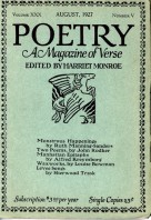 August 1927 Poetry Magazine cover
