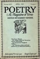April 1925 Poetry Magazine cover