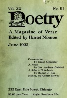 June 1922 Poetry Magazine cover
