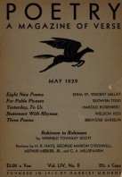May 1939 Poetry Magazine cover