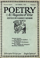 October 1925 Poetry Magazine cover