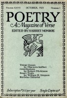 October 1925 Poetry Magazine cover