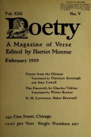 February 1919 Poetry Magazine cover
