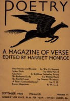 September 1932 Poetry Magazine cover
