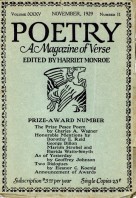 November 1929 Poetry Magazine cover