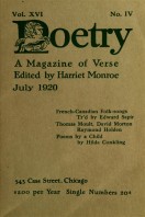 July 1920 Poetry Magazine cover