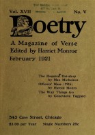 February 1921 Poetry Magazine cover